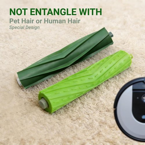 iRobot Roomba Replacement Parts - Rubber Roller Brushes for E, I, & J Series Vacuum Cleaners | 2 Sets