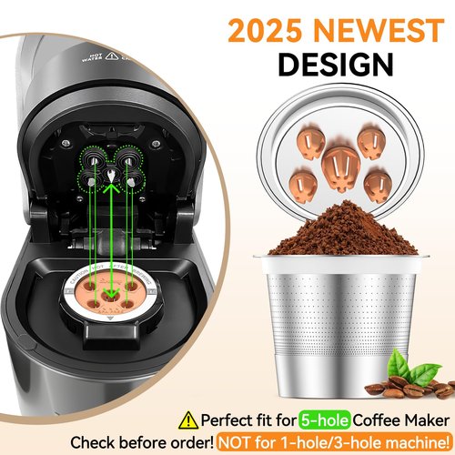 CAPMESSO Reusable K Cups for Keurig: 2025 Updated My K Cup Stainless Steel Coffee Filter Refillable Coffee Pods for K Supreme/K Slim/k-Duo Gen 2/K-Brew Chill with Multistream Technology (2 Pack)