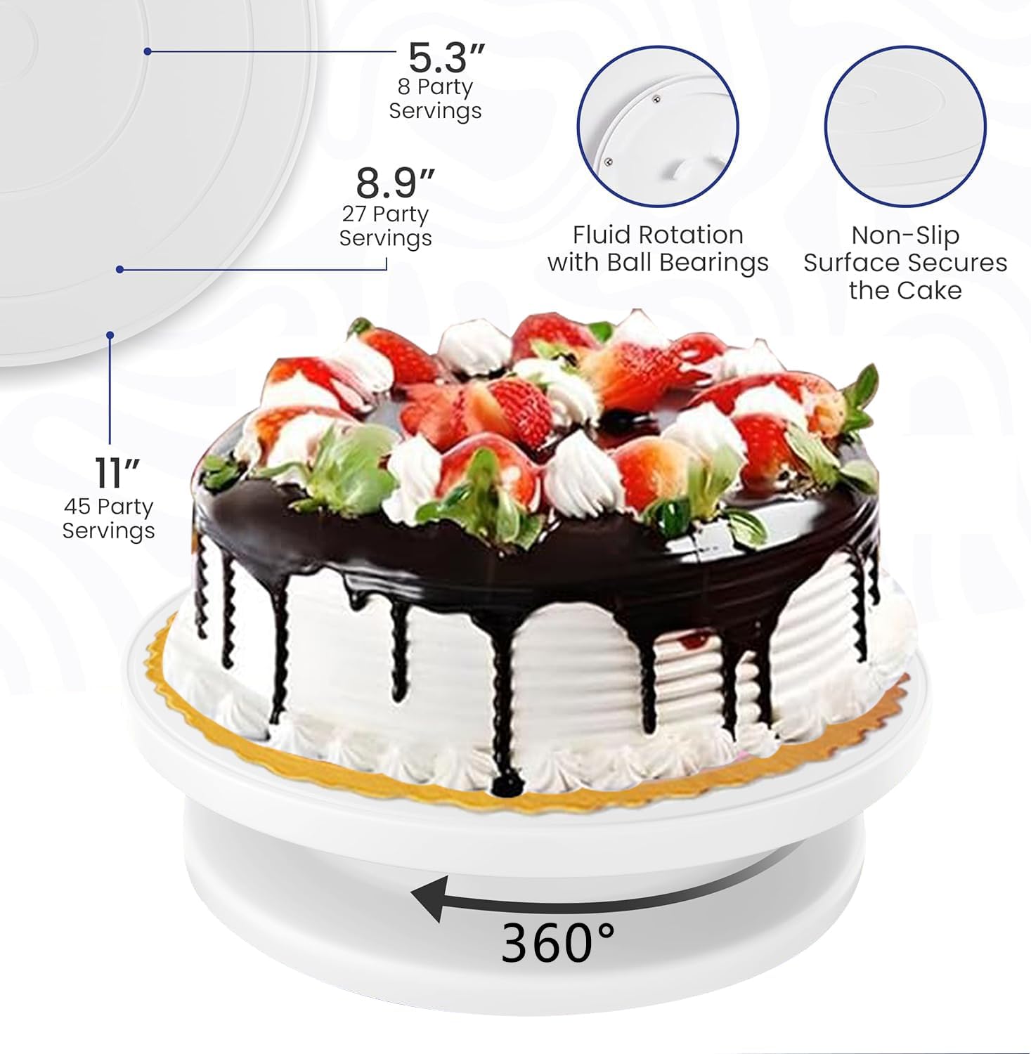 540PCS Cake Decorating Kit | Complete Baking Supplies Set with 4 Springform Pans & Rotating Turntable