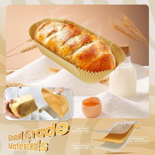 Loaf Pan Liners - 155 Pcs Non-Stick Parchment Paper for Easy Cleanup | 9x5 Inch for Sourdough, Cakes & Breads