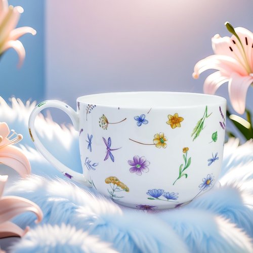Yaparhill 25oz Large Coffee Cups Soup Mugs with Handles Traditional Large Coffee Cup Large Bone China Coffee Mugs Cups for Coffee Cereal Latte Soups