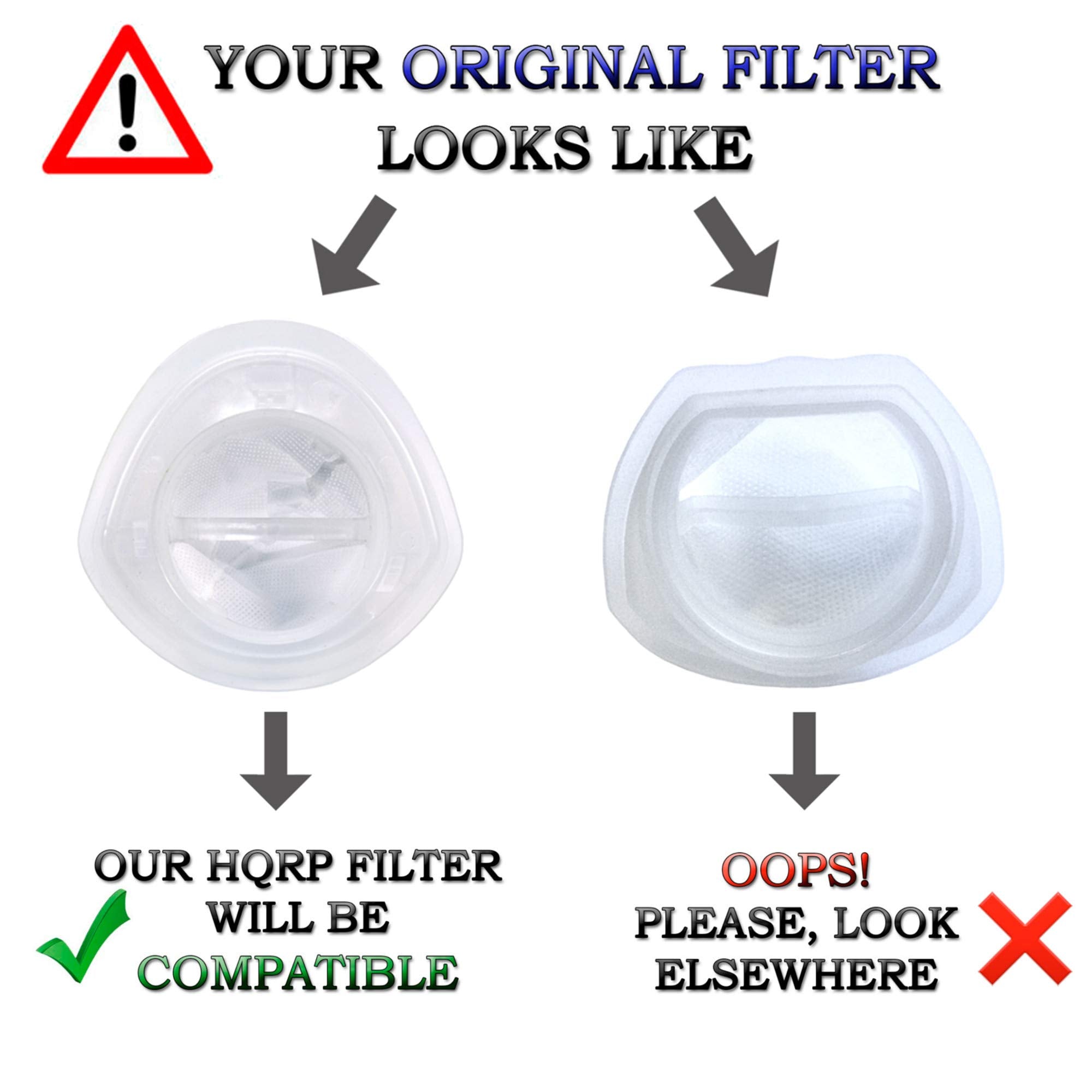 HQRP 2-Pack Filter compatible with Black+Decker HNV115B, HNV115J, HNV215B, HNV220B Series Hand Vac Vacuum Cleaners, EVF100 Replacement