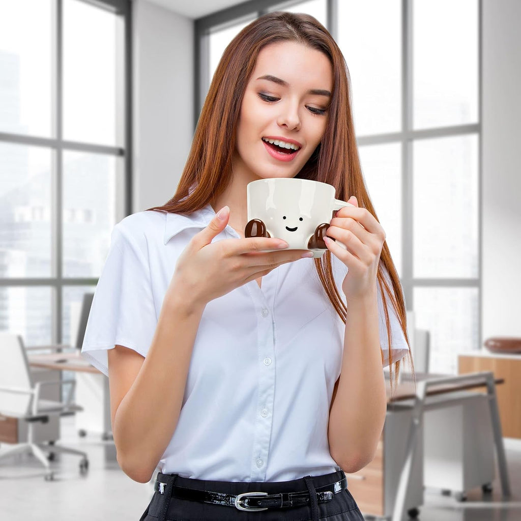 Skiennix Cute Funny Coffee Mug - Unique 12.8oz Ceramic Tea Cup for Women | Perfect Office Gift (Chocolate)