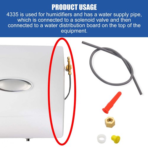 IHOUMEX 4335 Feed Tube with Sleeve Compatible with 600 Aprilaire Humidifiers 400, 500, 600A,Includes Yellow Orifice (4231), in-line Strainer (4004)