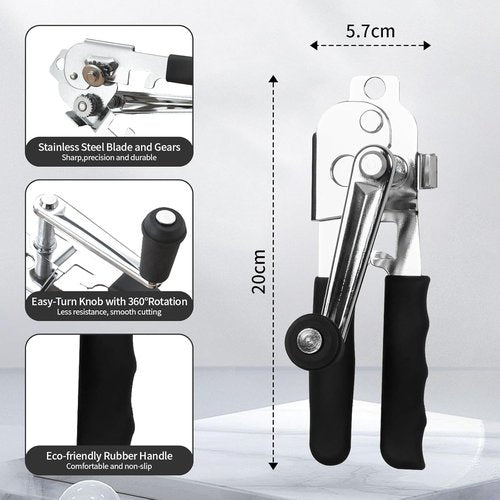 **Skiennix Heavy-Duty Wall-Mounted Can Opener - Comfortable Long Handle for Large Cans**