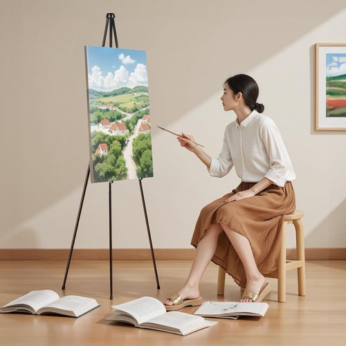 Folding Display Easel Stand - 63" Tall Adjustable Telescoping Art Easel | Easy Assembly, 1 Pack