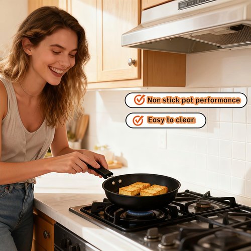 4.7 Inch Mini Frying Pan, Black Non-Stick Egg Pan with Hanging Hole, Flat Bottom Design for Gas, Induction, Electric Stove, Perfect for Single Serve Breakfast, Omelets & Camping, RV Use (Black)