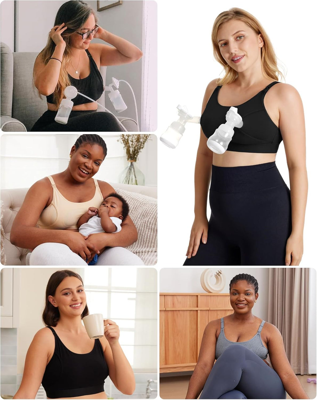 Momcozy Hands-Free Pumping Bra - Adjustable Nursing & Pumping Bra for Comfort and Convenience