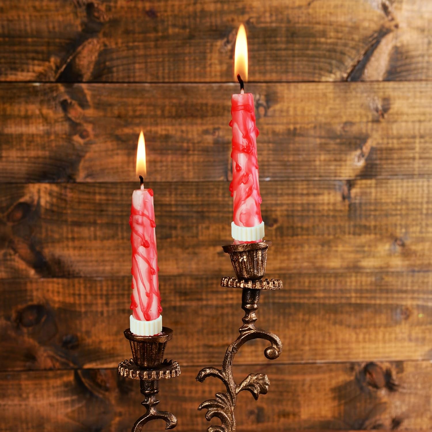 Skiennix Silicone Taper Candle Holders - 8PCS Rubber Gripper Rings for Weddings & Home Decor