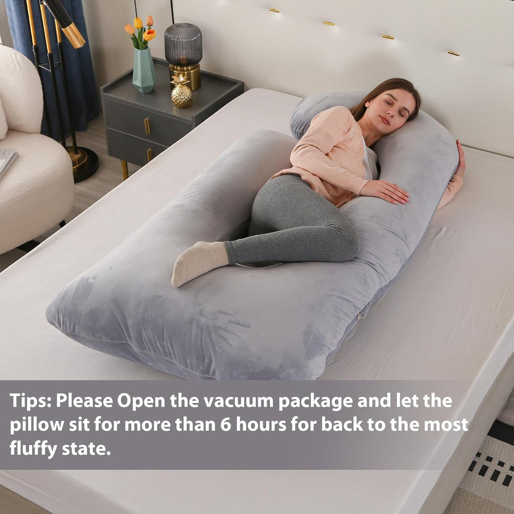 Victostar Pregnancy Pillow - 57-Inch U-Shaped Maternity Pillow for Full Body Support | Removable Cover