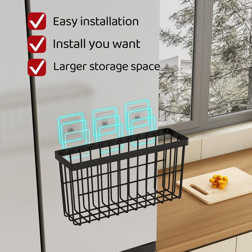 SleekStore Kitchen Cabinet Door Storage Box, Self Adhesive Wall Mounted,Wardrobe/Bathroom/Refrigerator Small Items Organizer,Oil bottle/Seasoning storage (3 Piece)