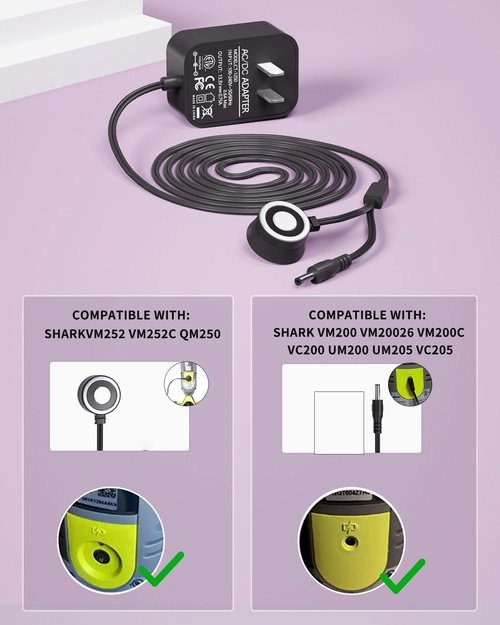 ADRICY Charger for Shark VM252 VM252C QM250 VACMOP Pro Cordless Hard Floor Vacuum Mop Shark VM252 VACMOP Magnetic Charger
