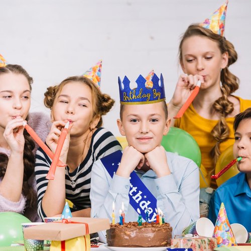 Birthday Boy Crown Party Set Birthday Boy Hat King Crown Party Dress-Up Accessory Supplies for BirthdayParty Decoration