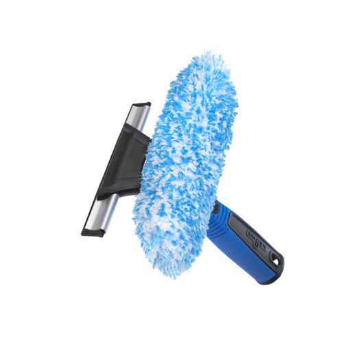 Unger Professional Connect and Clean 2-in-1 Squeegee and Scrubber, 6” Window Cleaning Tool, Commercial and Residential Use, Washer Cleaner Supplies to Remove Excess Water and Dry