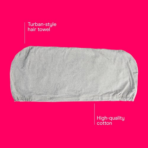 Conair Cotton Hair Towel Wrap - Fast Drying, Ultra-Absorbent Turban for All Hair Types | Gray