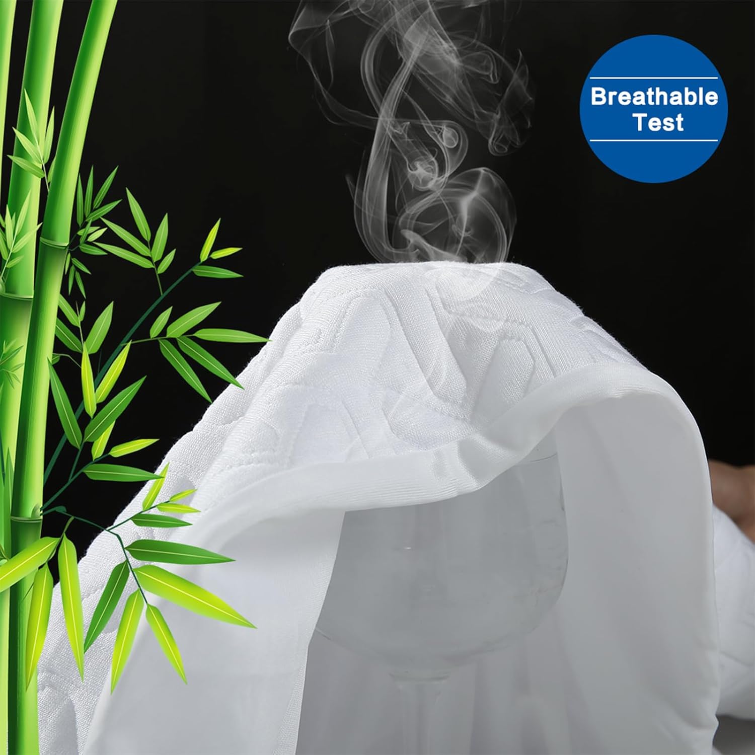 Premium Waterproof Mattress Protector | Queen Size 4D Air Cooling 300GSM Cover - Breathable & Noiseless (White)