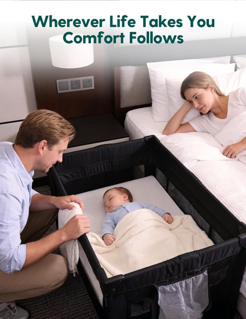 Babelio Pack and Play Mattress (Stratus Mini) 100% Machine Washable & Dryable Playpen Mattress, Portable Pack N Play Mattress 38"x26"x1"