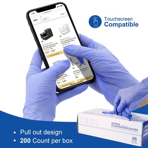JMU 1200 Count Nitrile Exam Gloves Small - 3.5Mil Disposable Gloves, Latex Free Powder Free, Violet Blue - Medical Grade, Textured Fingers for Better Grip