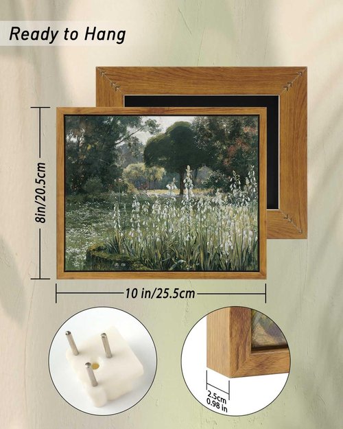 InSimSea Meadow Flowers Wall Art Print - Framed Canvas Decor for Home & Office (8x10in)