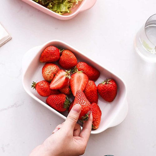 Foraineam Bakeware Set - 4 Pieces White Porcelain Baking Dishes | 7.5 x 5 Inch Rectangular Pans for Everyday Use