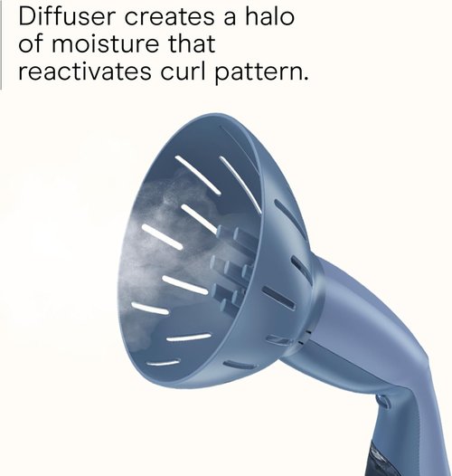Infiniti PRO by CONAIR Hair Steamer - Portable Styling Tool with 7-Inch Diffuser & Quick 30-Second Heat-Up | Blue