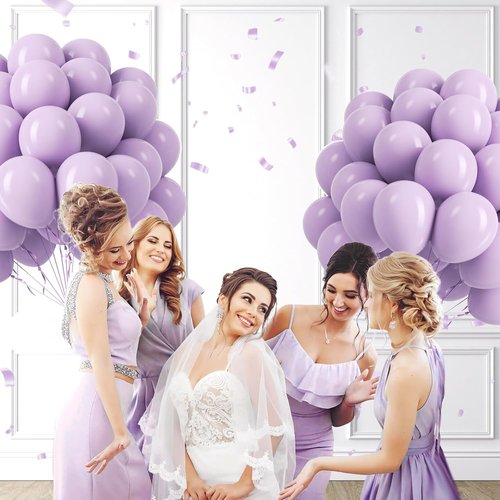 Light Purple Balloons - 12-Inch Pastel Latex Balloons | 50-Pack for Wedding, Baby Shower & Birthday Decor