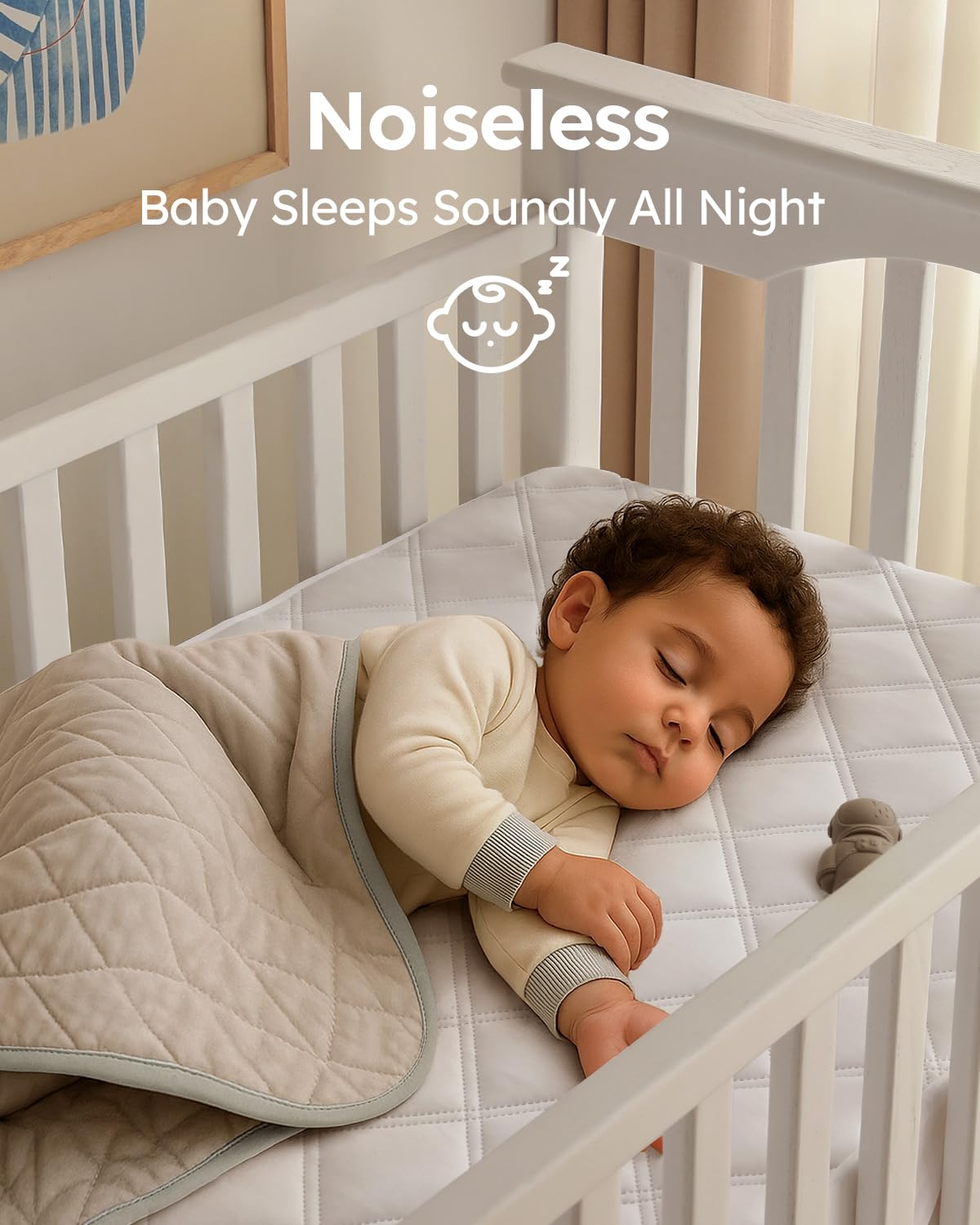 Yoofoss Waterproof Crib Mattress Protector - Ultra Soft & Breathable 2-Pack | Fits Standard Crib 52''x28''