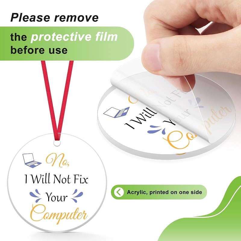 Funny Computer Programmer Christmas Ornament - I Will Not Fix Your Computer - Acrylic Nerd Gift