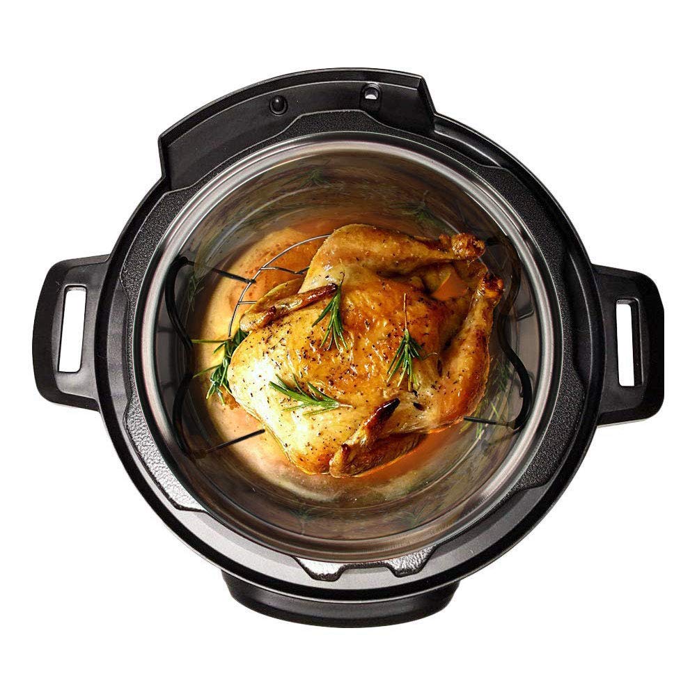 Steamer Rack Trivet with Silicone Handle Compatible with Instant Pot, 6, 8 Quart Steamer Wire Cooling-Rack Trivet Accessory for Healthier Meals, Multi-Use Rack for Roasting & Serving