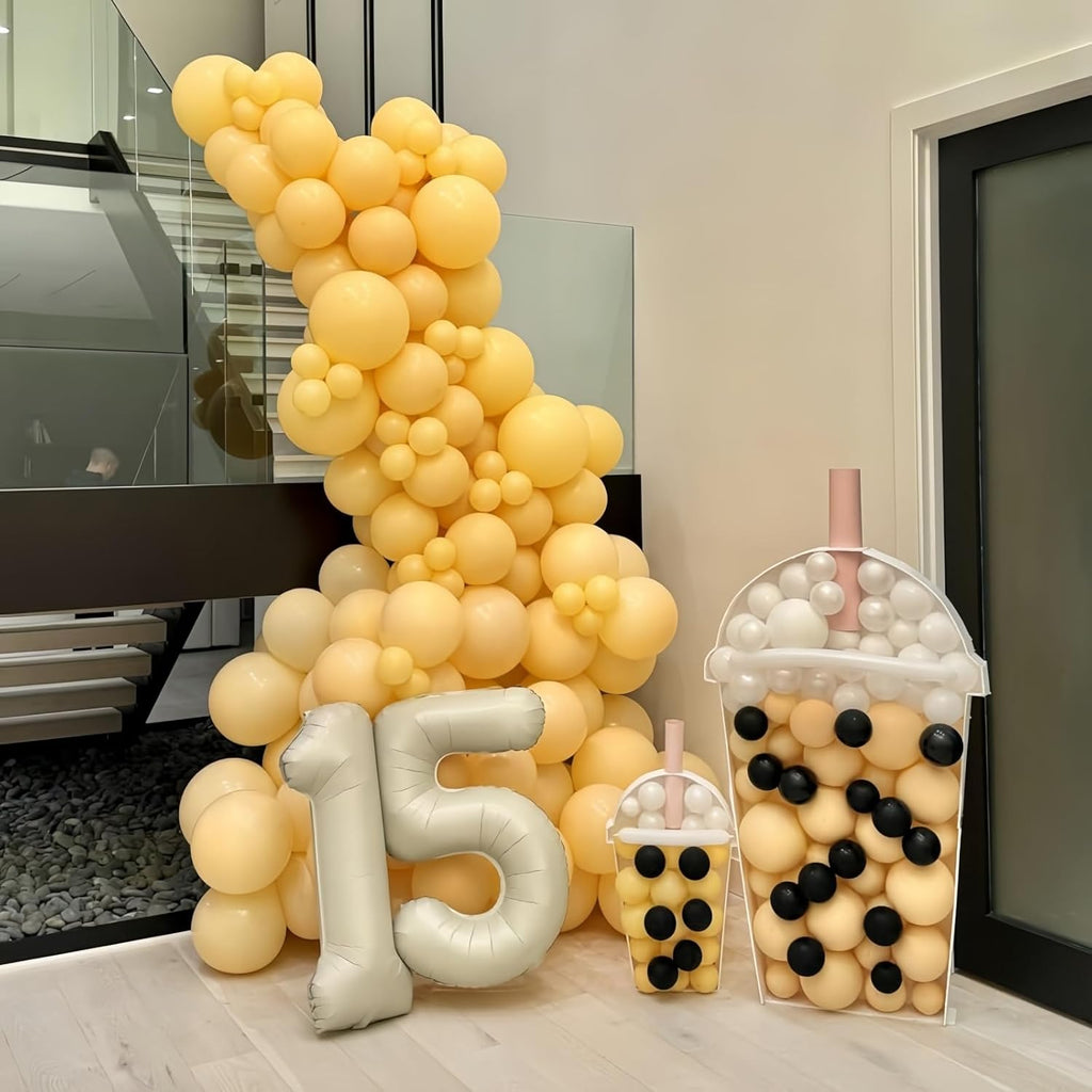 Skiennix 40-Inch Beige Number 9 Balloon | Large Cream Foil Helium Balloon for Birthdays & Anniversaries