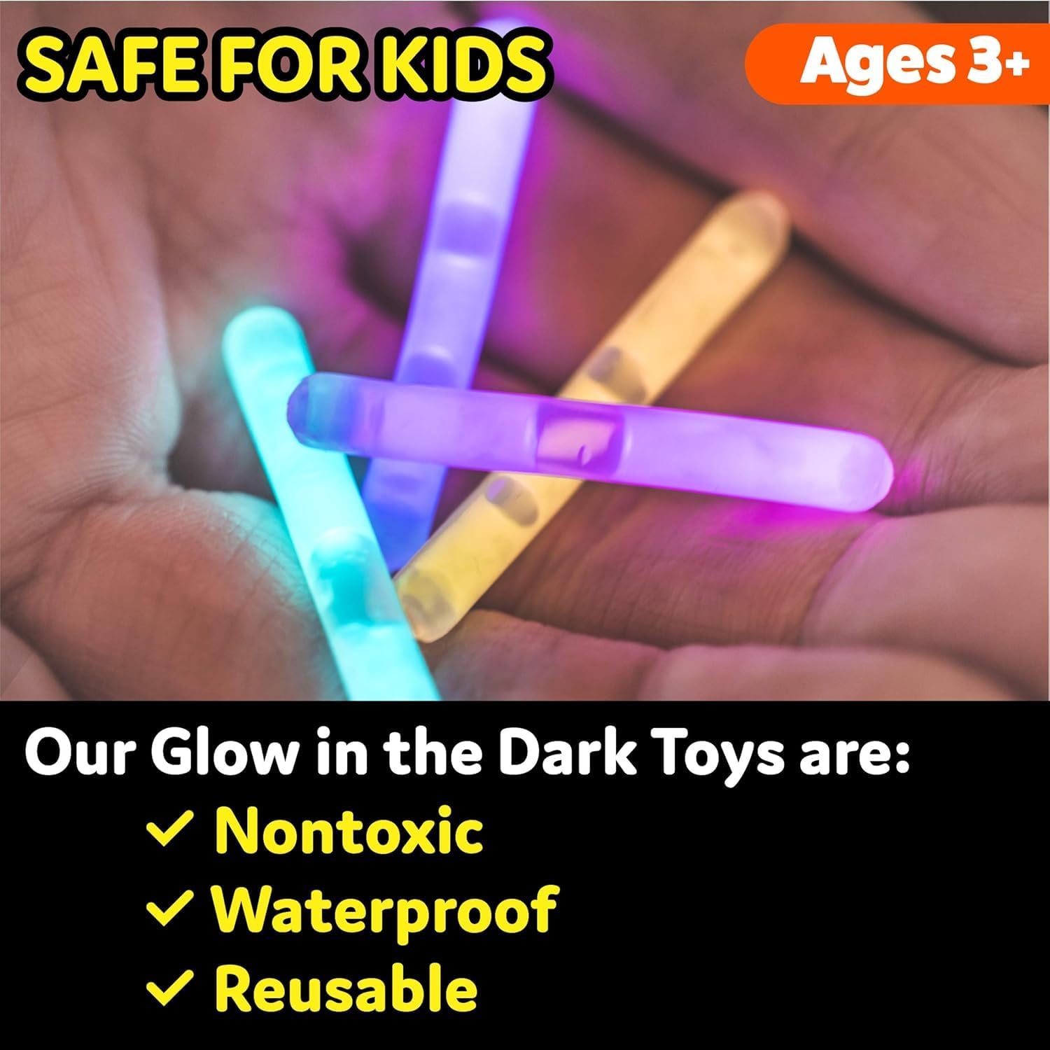 PartySticks Mini Glow Sticks - 200 Pack Glow-in-the-Dark Neon Light Sticks | Perfect for Easter Eggs & Party Favors