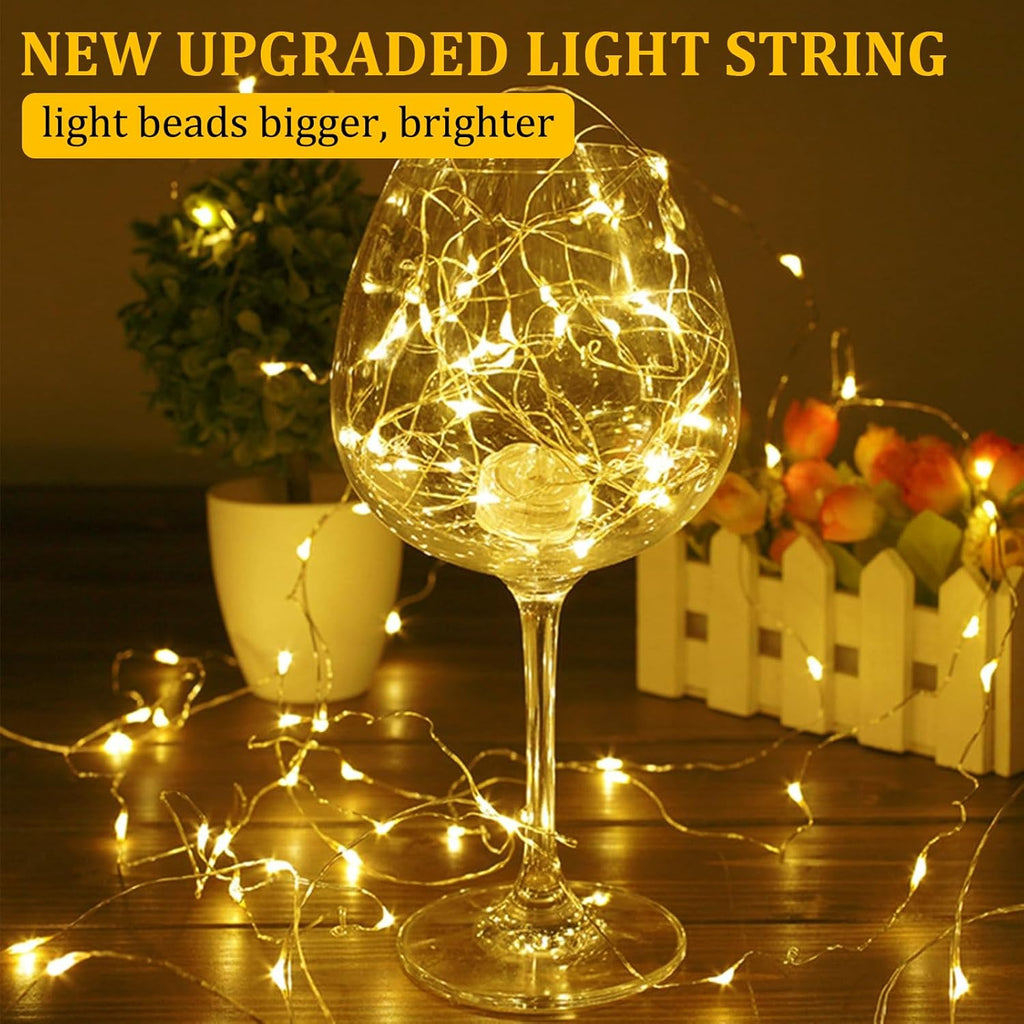 Skiennix Mini Battery-Powered Copper Wire Fairy Lights - 16ft Warm White String Lights for Bedroom, Christmas, Weddings & Parties