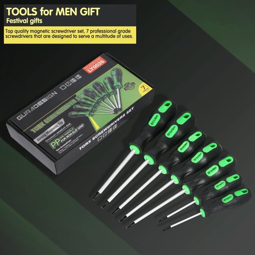 GURADESIGN 7PCS Magnetic Torx Screwdriver Set - T8 to T30 Star Screwdrivers for Precision Work