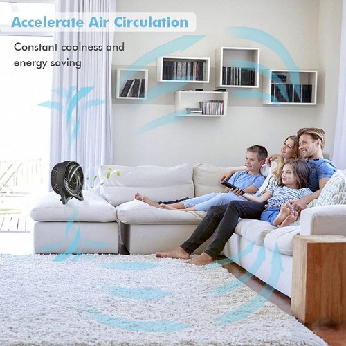 DR.PREPARE 8-Inch Desk Fan - Powerful & Quiet Tabletop Cooling Fan for Home, Office & Camping - Black