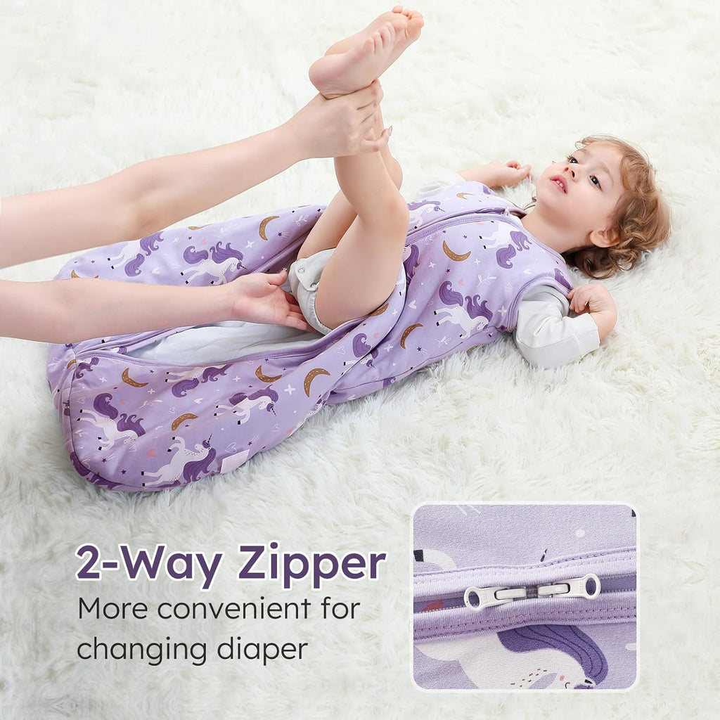 Yoofoss Baby Sleep Sack - 100% Organic Cotton Wearable Blanket for 6-12 Months | TOG 2.5, Warm & Comfy