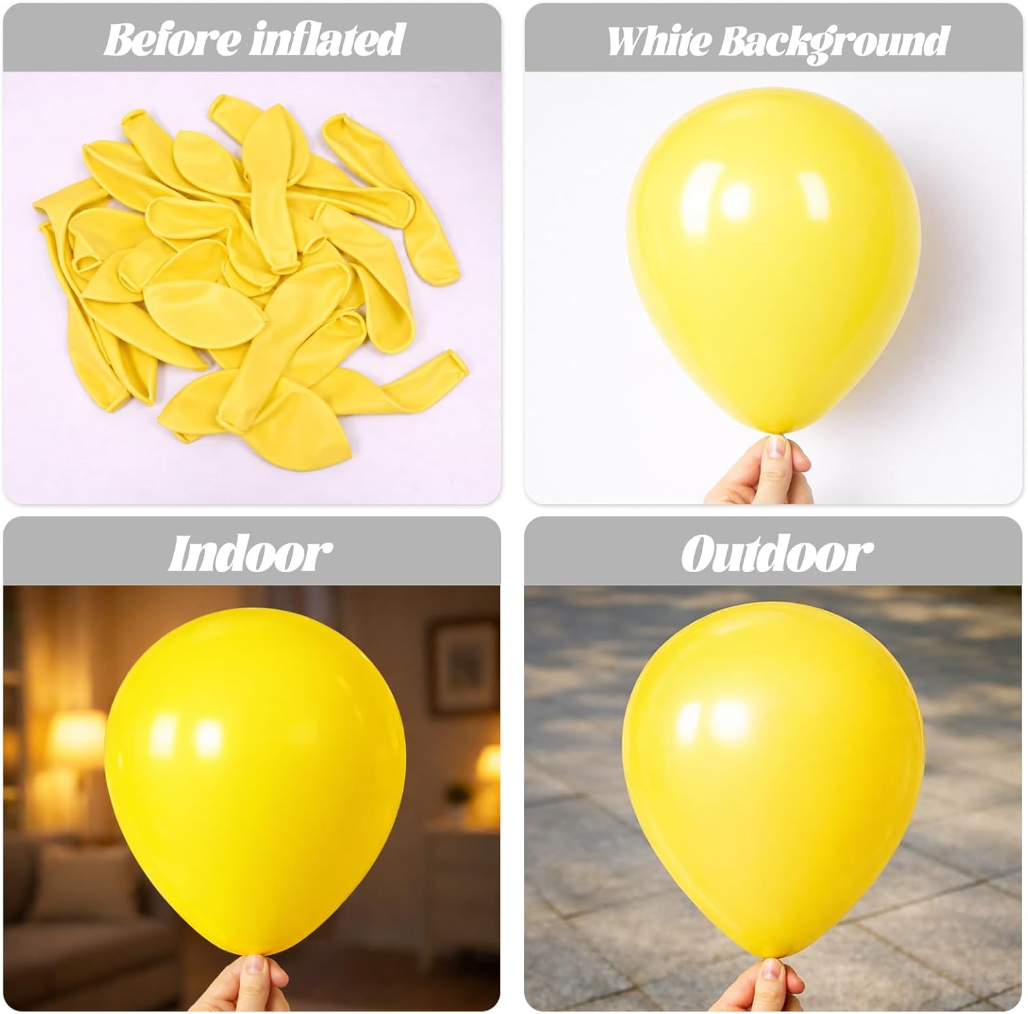 Voircoloria Yellow Balloons - 66 Pack of 12-Inch Latex Balloons for Graduation, Weddings & Parties