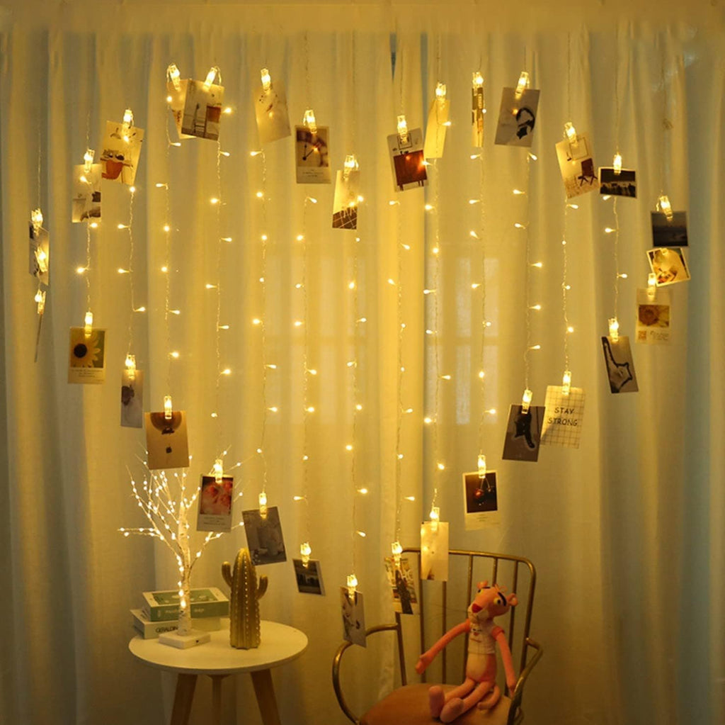 Skiennix LED Fairy Twinkle Lights - 20 Photo Clip String Lights for Indoor/Outdoor Decor | Perfect for Parties & Festivals
