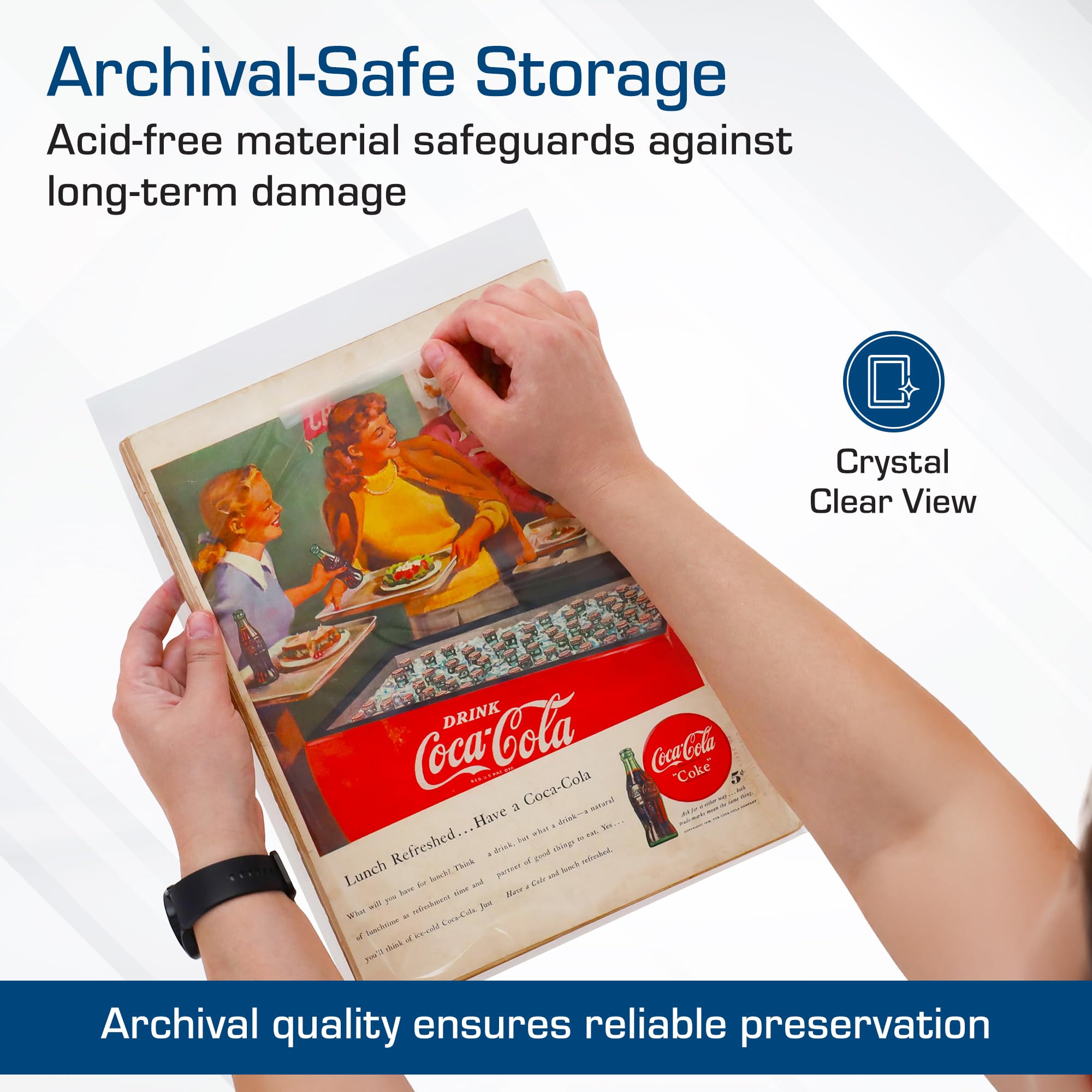 BCW Resealable Life Magazine Bags - 100 Pack | Crystal Clear Polypropylene | Archival Quality |Store Collectible Life Magazines | Exterior 11 1/8 x 14 1/4
