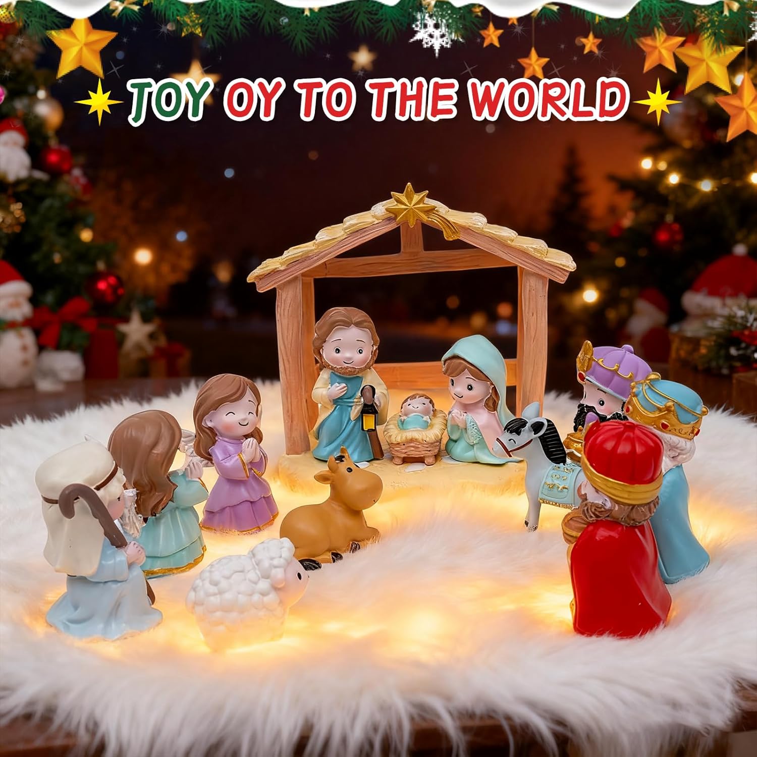Regine Switzerland 13-Piece Nativity Set - Christian Playset for Kids Ages 3-9 | Perfect Christmas Gift