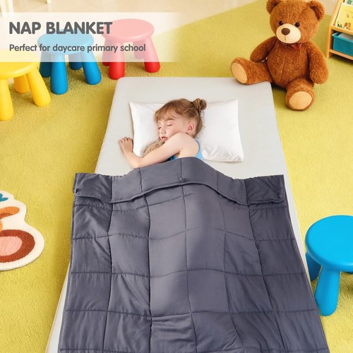 yescool Weighted Blanket 5 Pounds Cooling Weighted Lap Blanket, Grey Heavy Blankets for Sleeping, Weighted Throw Blanket Gift for 40-60lbs, 40"x60"