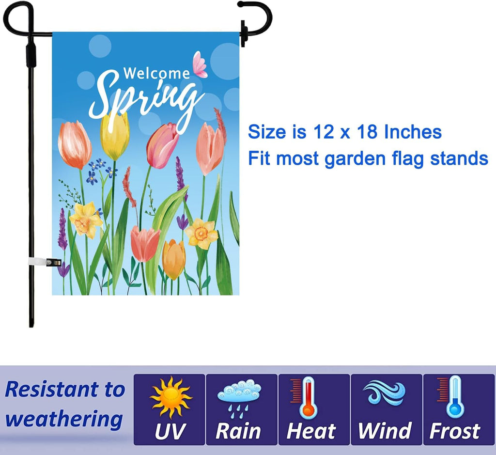 Seasonal Garden Flags by [Brand Name] - Set of 12 Double-Sided 12x18 Inch Outdoor Yard Flags for All Seasons