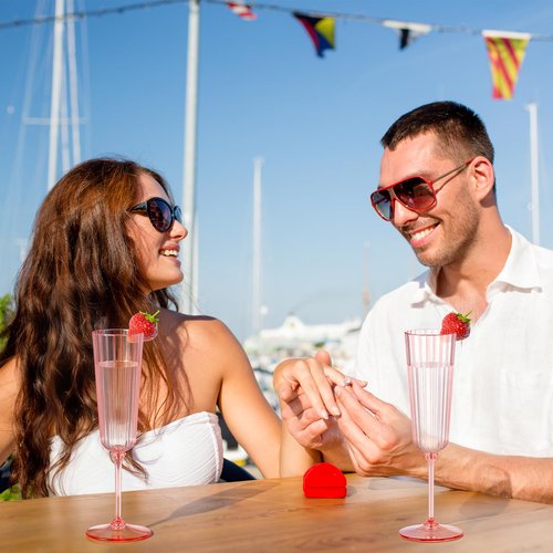12 Pack Plastic Champagne Flutes Pink Unbreakable Ribbed Champagne Glasses Detachable 5.5 Oz Disposable Stemware Glasses Wine Toasting Cups for Wedding Valentines Engagement Pink Themed Party