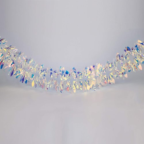 Iridescent Hanging Decorations | 6ft Shiny Foil Metallic Garland for Weddings, Birthdays & Parties