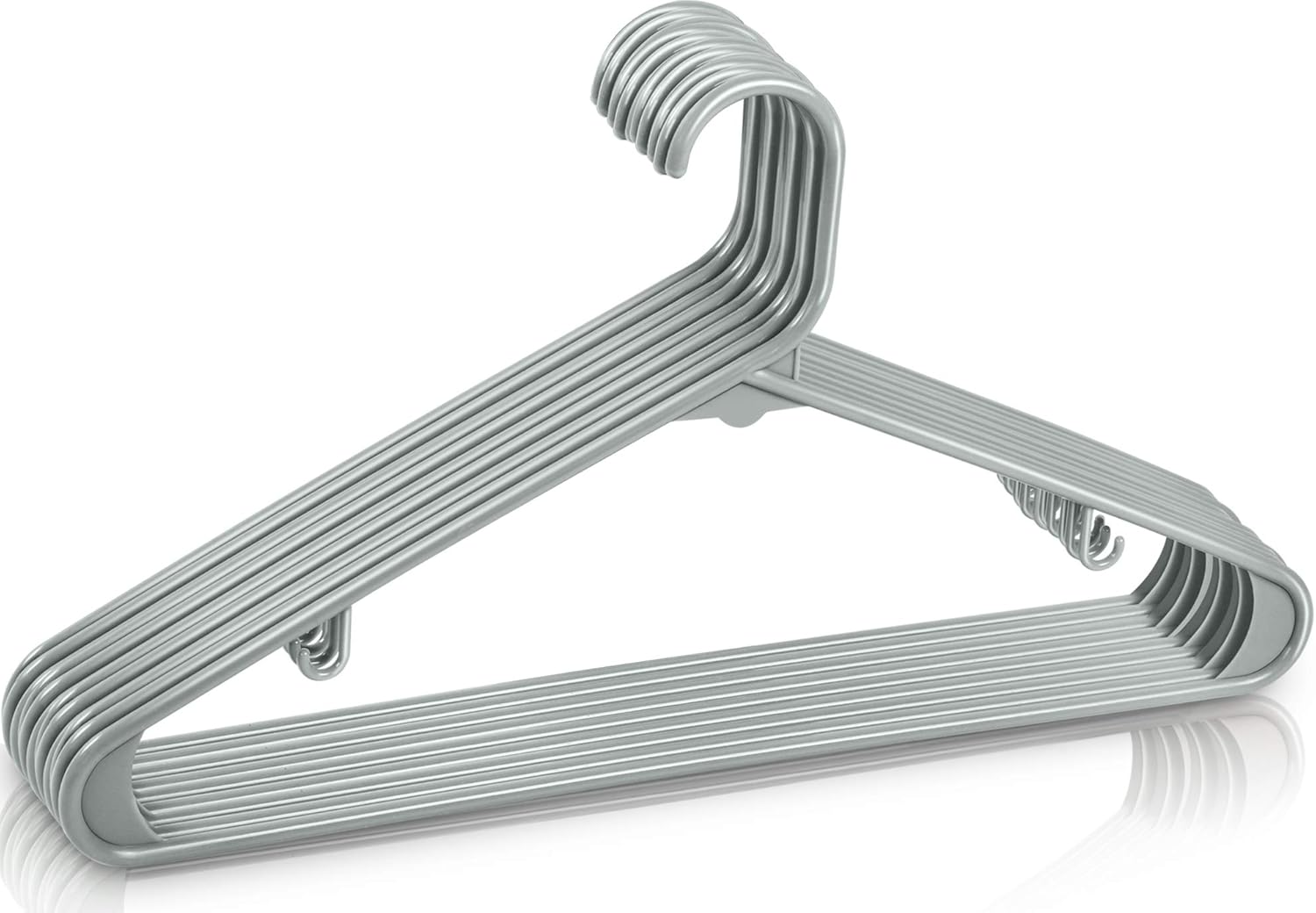 Utopia Home Plastic Hangers 50 Pack - Durable Space-Saving Clothes Organizers - Essential for Shirts, Pants & Coats (Grey)