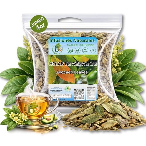 Avocado Tea Leaves 4oz - 100% Natural Hojas De Aguacate, Herbal Aromatic Tea, Caffeine-Free, Non-GMO, Single Pack