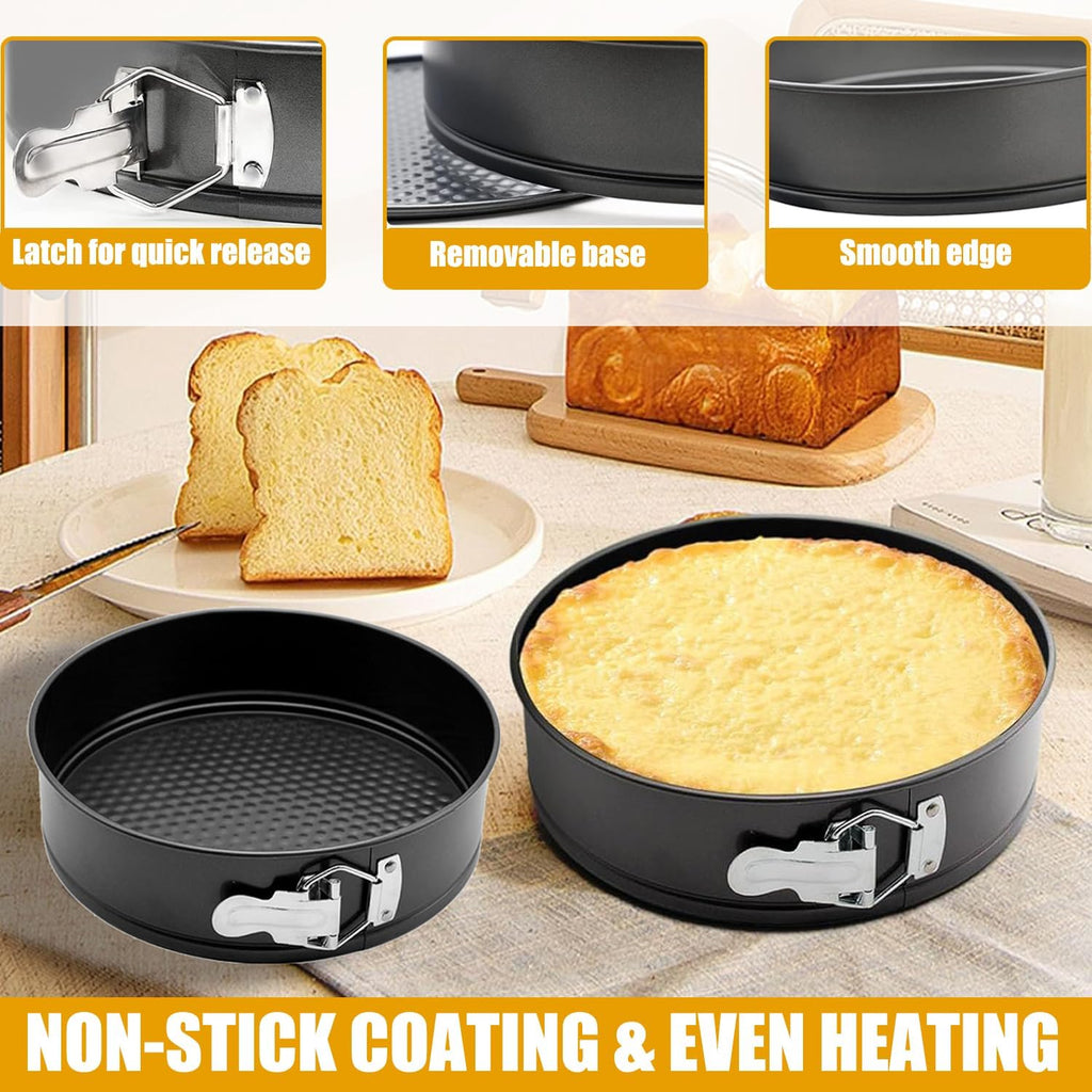 540PCS Cake Decorating Kit | Complete Baking Supplies Set with 4 Springform Pans & Rotating Turntable