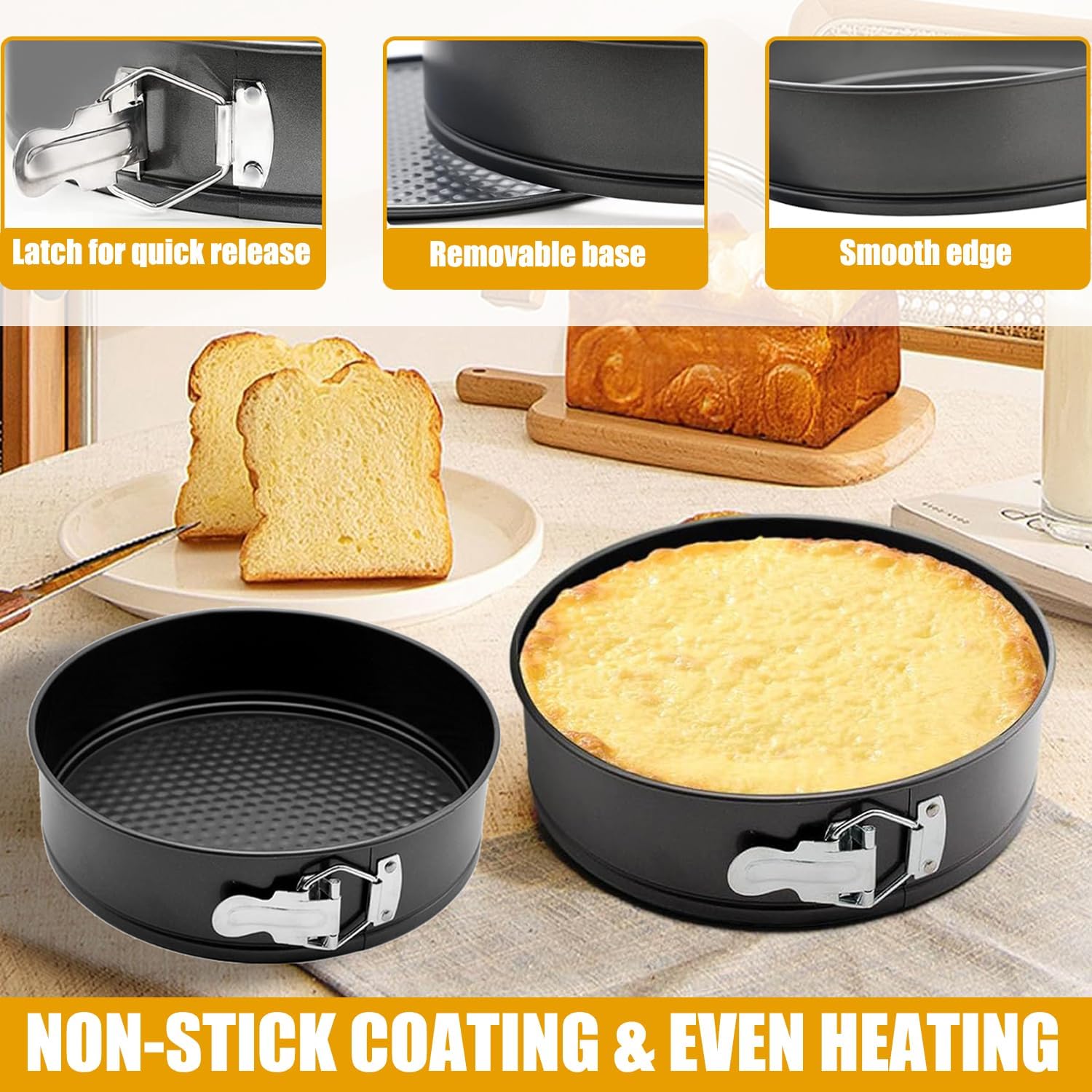 540PCS Cake Decorating Kit | Complete Baking Supplies Set with 4 Springform Pans & Rotating Turntable