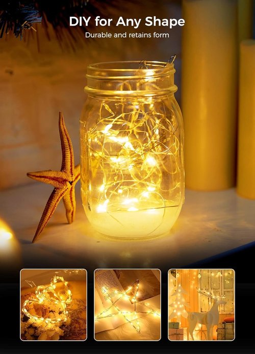 Brightown LED Fairy Lights - 12 Pack Battery Operated Waterproof Silver Wire - 7 Feet, 20 LED for Weddings & Parties