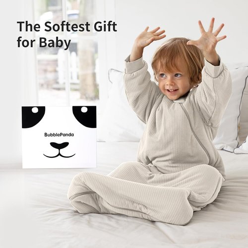 BubblePanda Sleep Sack | Rayon Bamboo 1.5 Tog Long Sleeve Baby Blanket for 6-12 Months