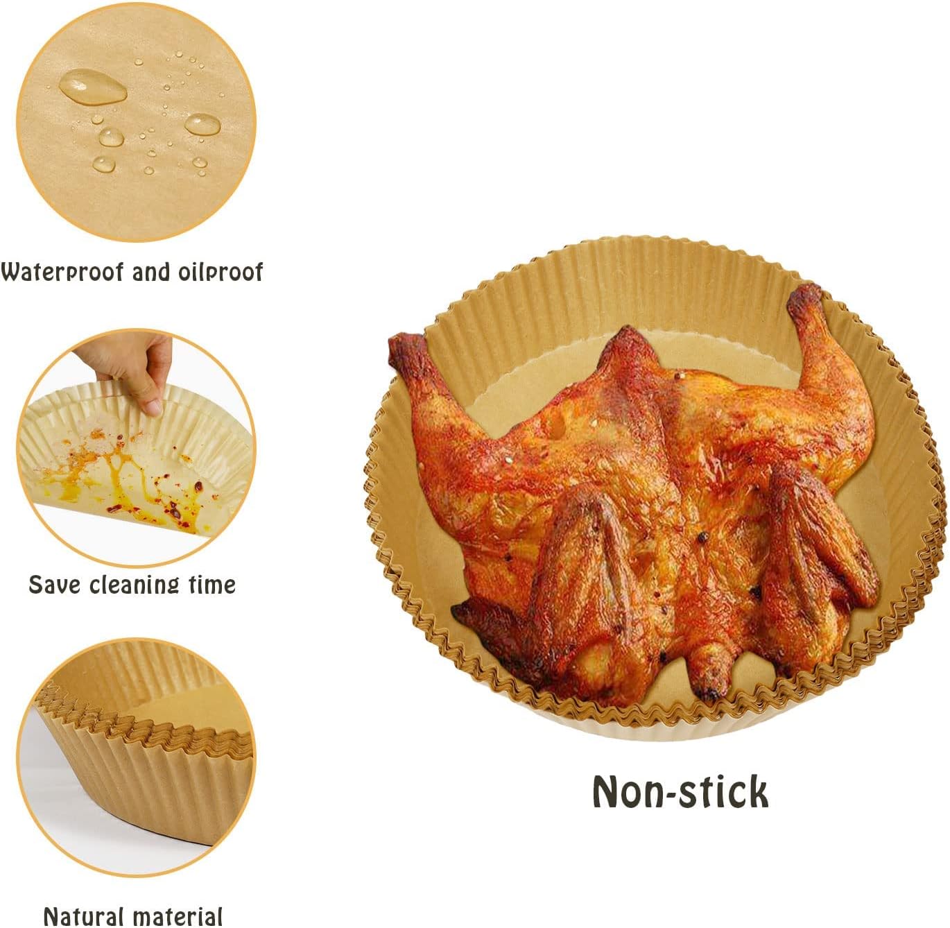 SIUDANGKA Air Fryer Liners - 200 Pcs Disposable Parchment Paper Sheets for Ninja AF101 & AF150 XL